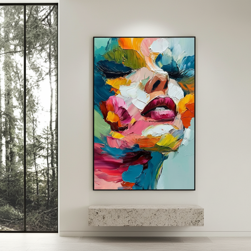 Balancing Heavily Textured Art with Minimalist Decor
