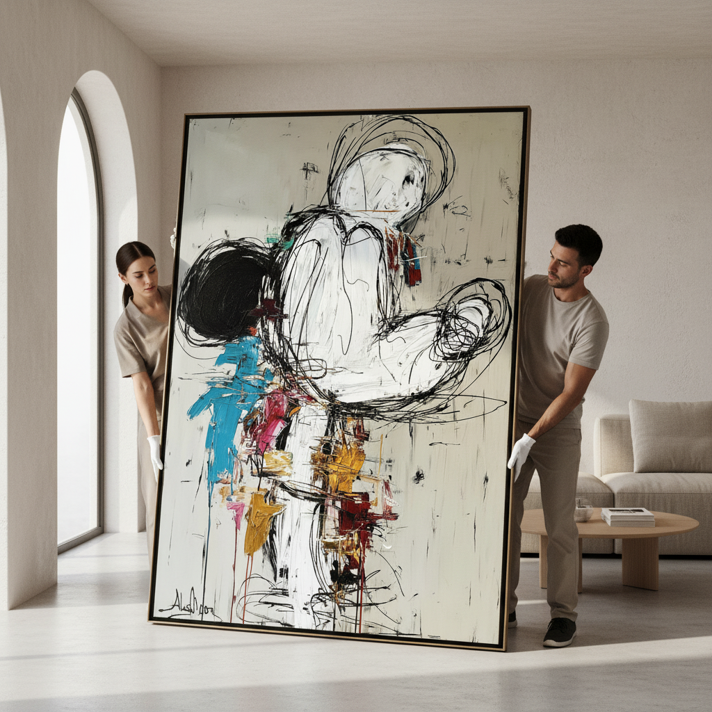 Handling Large Art: Safe Lifting Points to Prevent Canvas Stress