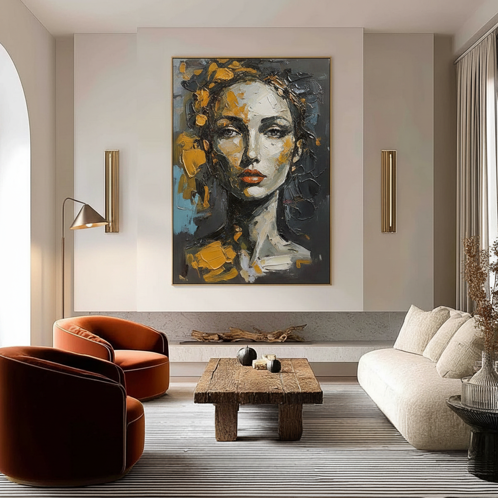 Elevating Festive Living Rooms with Sophisticated Art Pieces