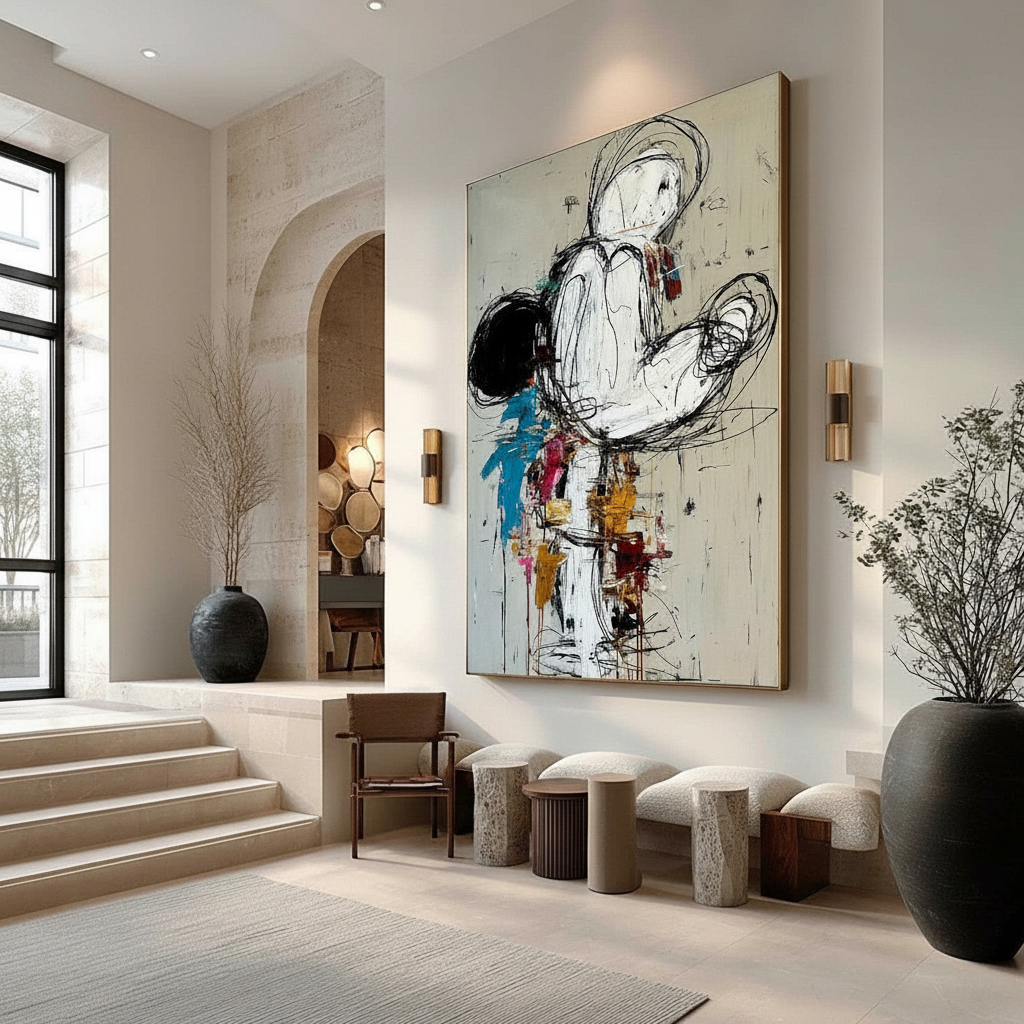 Transitioning Spaces: Scaling Art for Foyer-to-Stairwell Flow