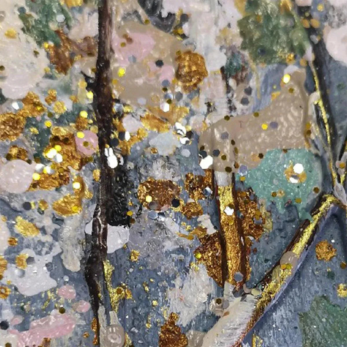 GOLDEN HAZE: Panoramic Landscape Painting, Textured Trees