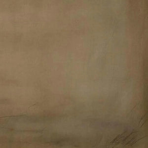 Earthy brown minimalist abstract painting by Liam O'Connell. Textured artwork for modern decor, inspired by natural forms.