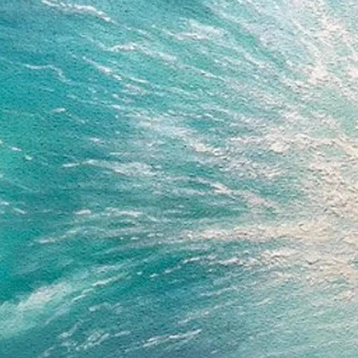 Textured abstract seascape painting by Liam O'Connell, featuring teal and turquoise waves, part of the TURQUOISE CRASH series