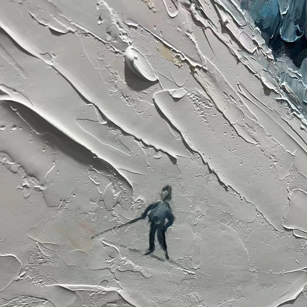 WINTER'S DANCE: Impressionistic Skiing Painting on Square Canvas