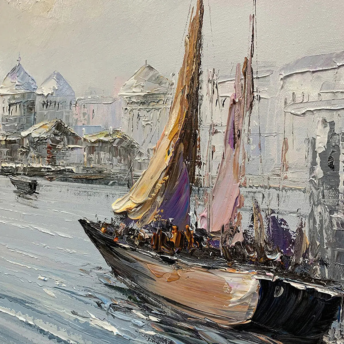 VENETIAN SERENADE: Panoramic Cityscape Oil Painting of Venice