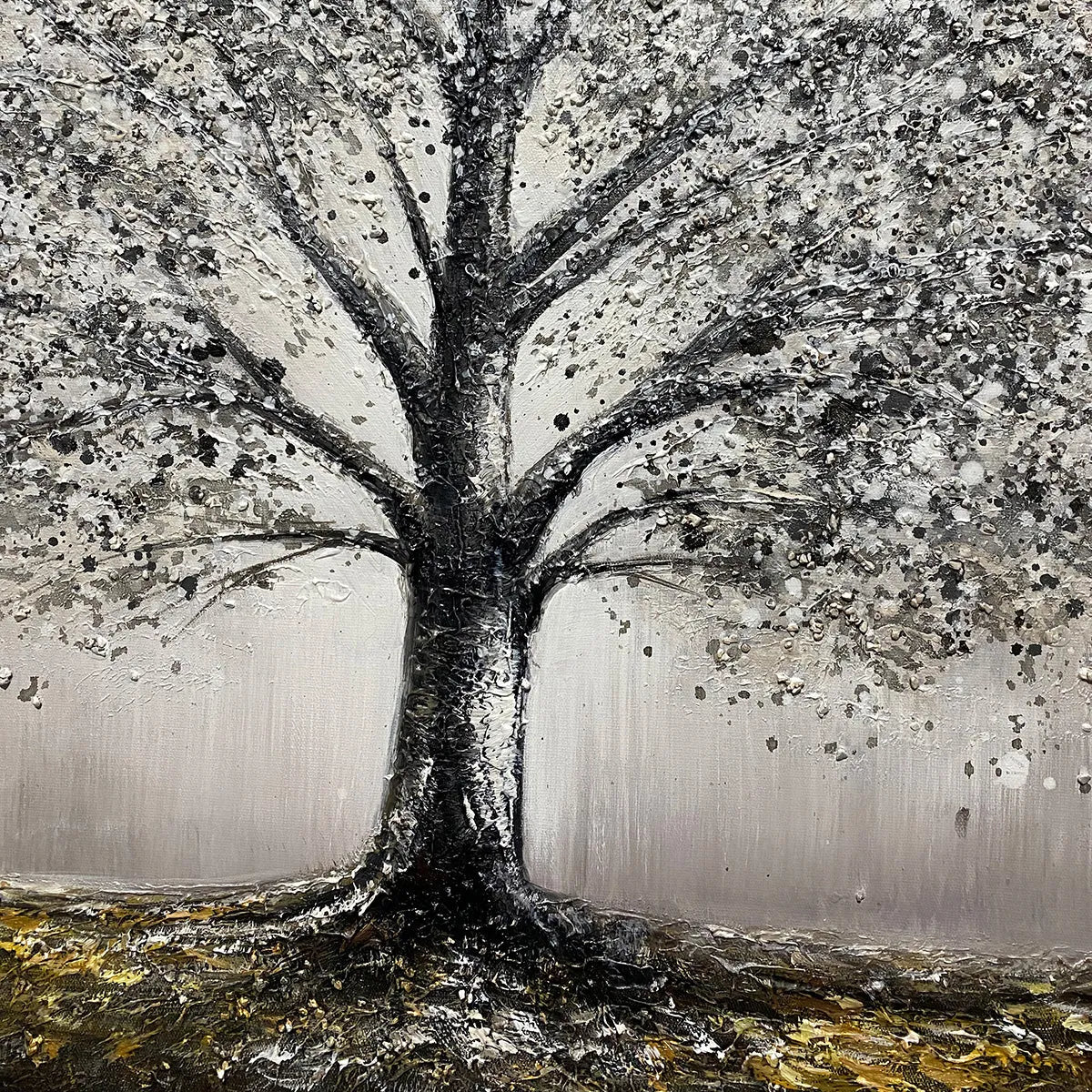 GOLDEN ROOTS: Tree Painting with Textured Gold Ground