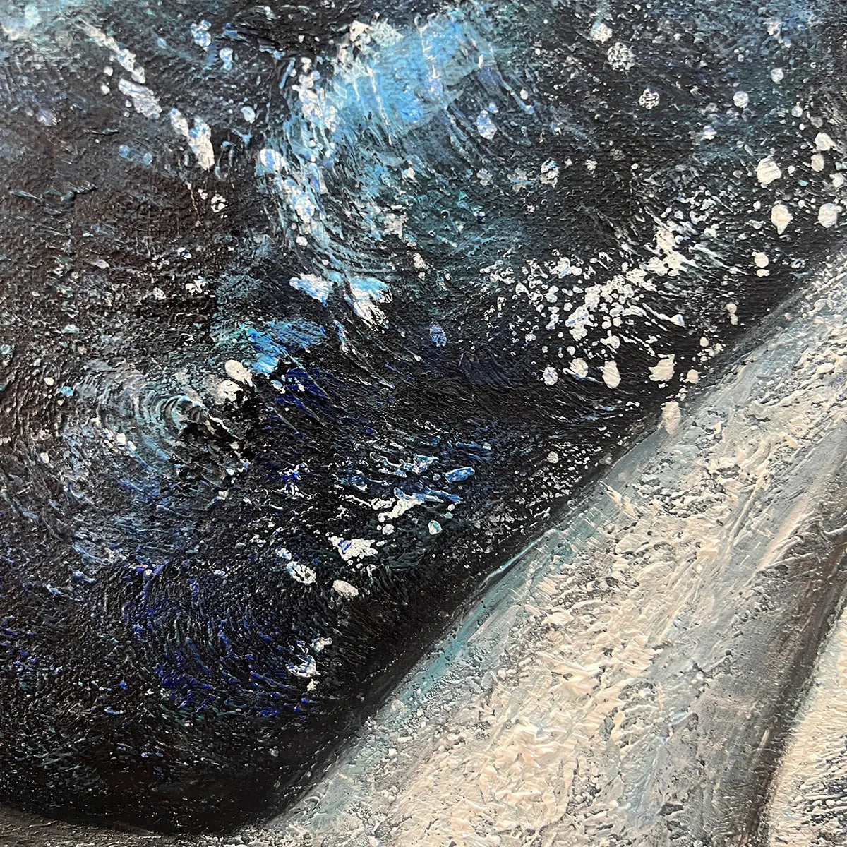 WHALE'S GRACE: Textured Whale Tail Painting, Ocean Animal Art, Blue, Living Room, Bedroom, Office
