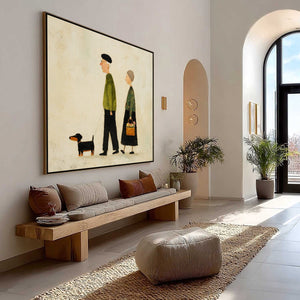 A LIFETIME'S WALK: Charming Figurative Art of an Elderly Couple and Their Dog