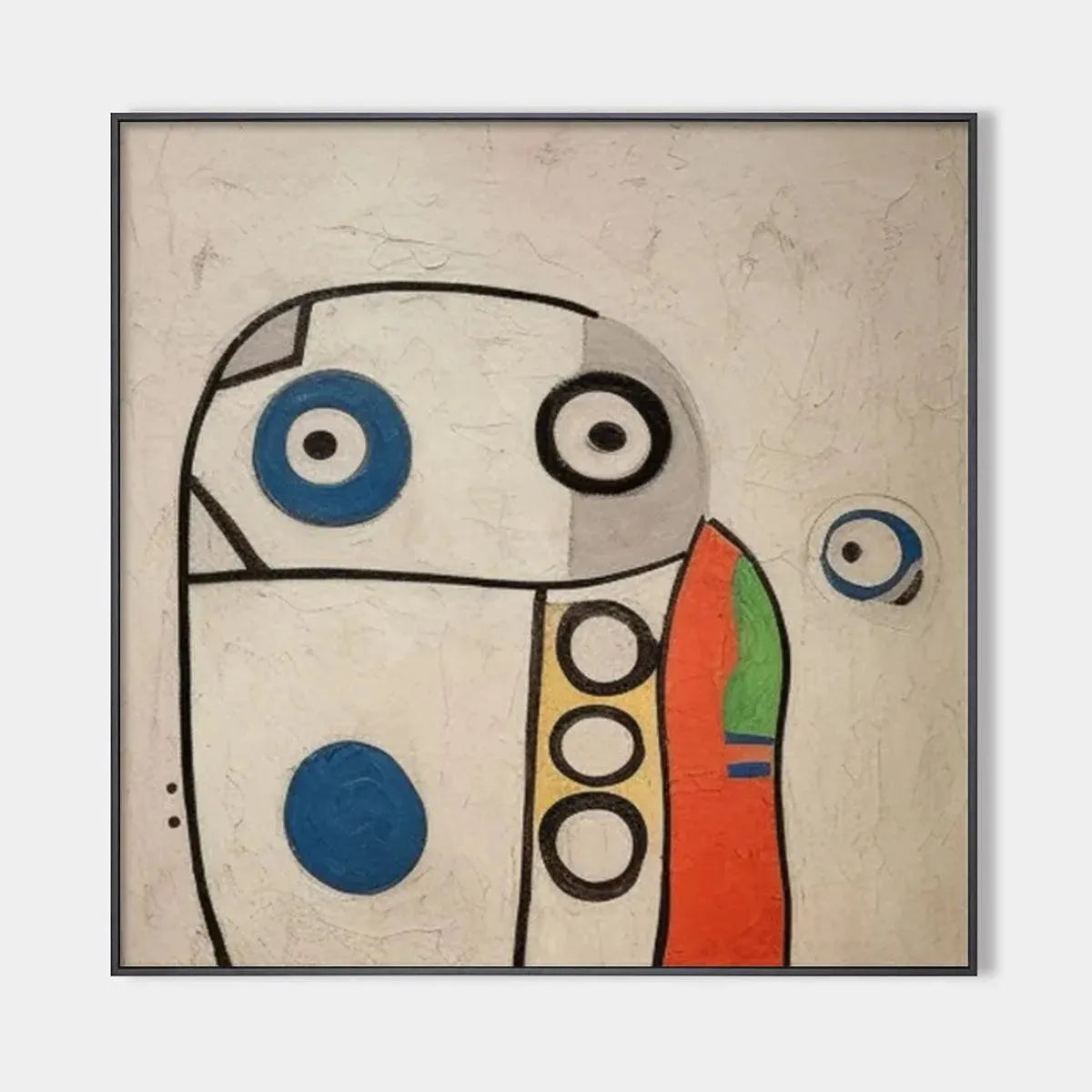 Abstract Figure by Willow Davies: Colorful Square Wall Art, Modern Artwork for Living Room, Acrylic on Canvas