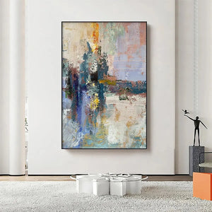 Abstract Symphony II: Colorful Abstract Painting | Textured Wall Art | Vertical Canvas | Modern Art