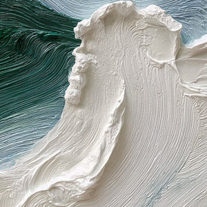 AEGEAN CREST: Heavily Textured Wabi Sabi Abstract Seascape Painting