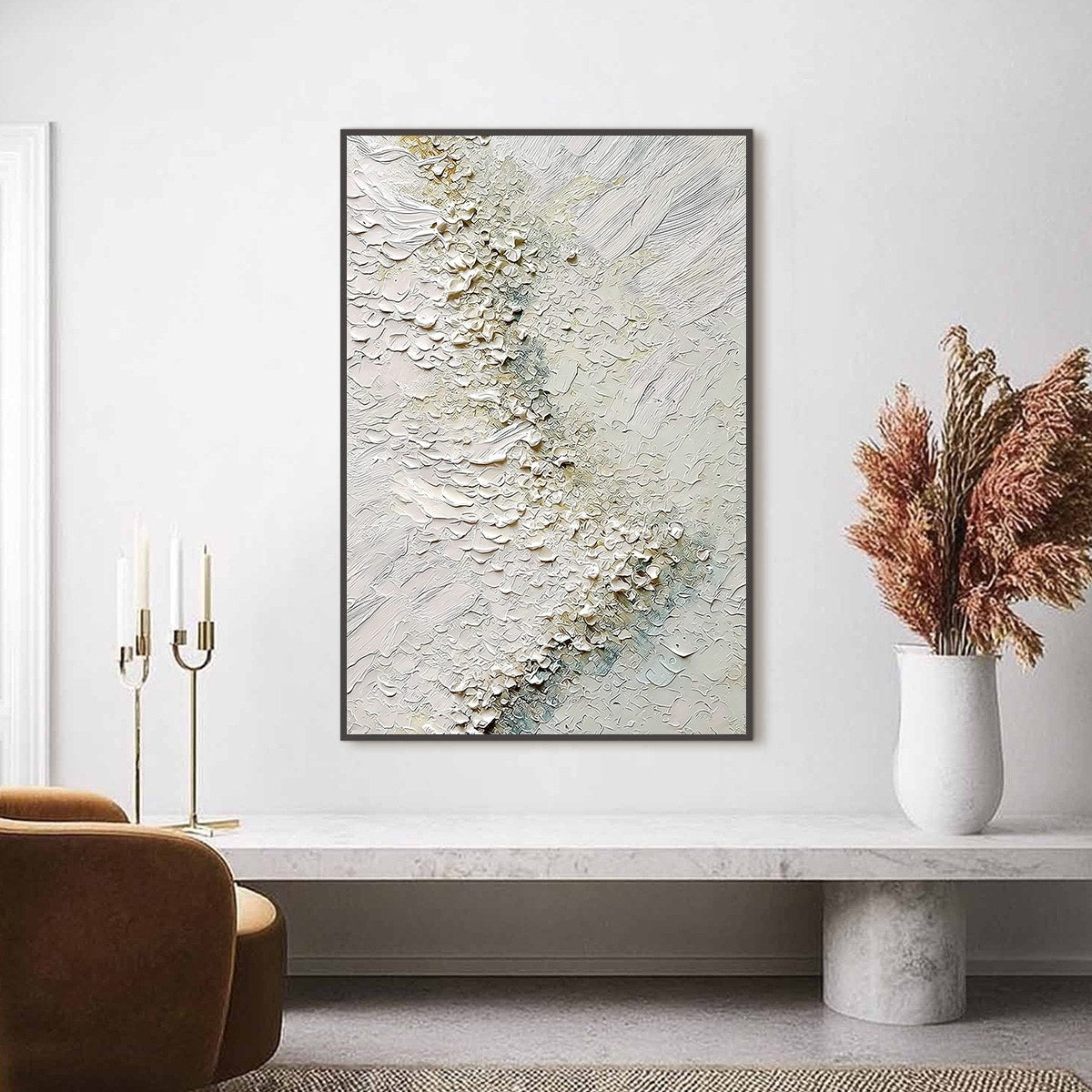 AEGEAN FOAM: Heavily Textured Wabi Sabi Abstract Painting