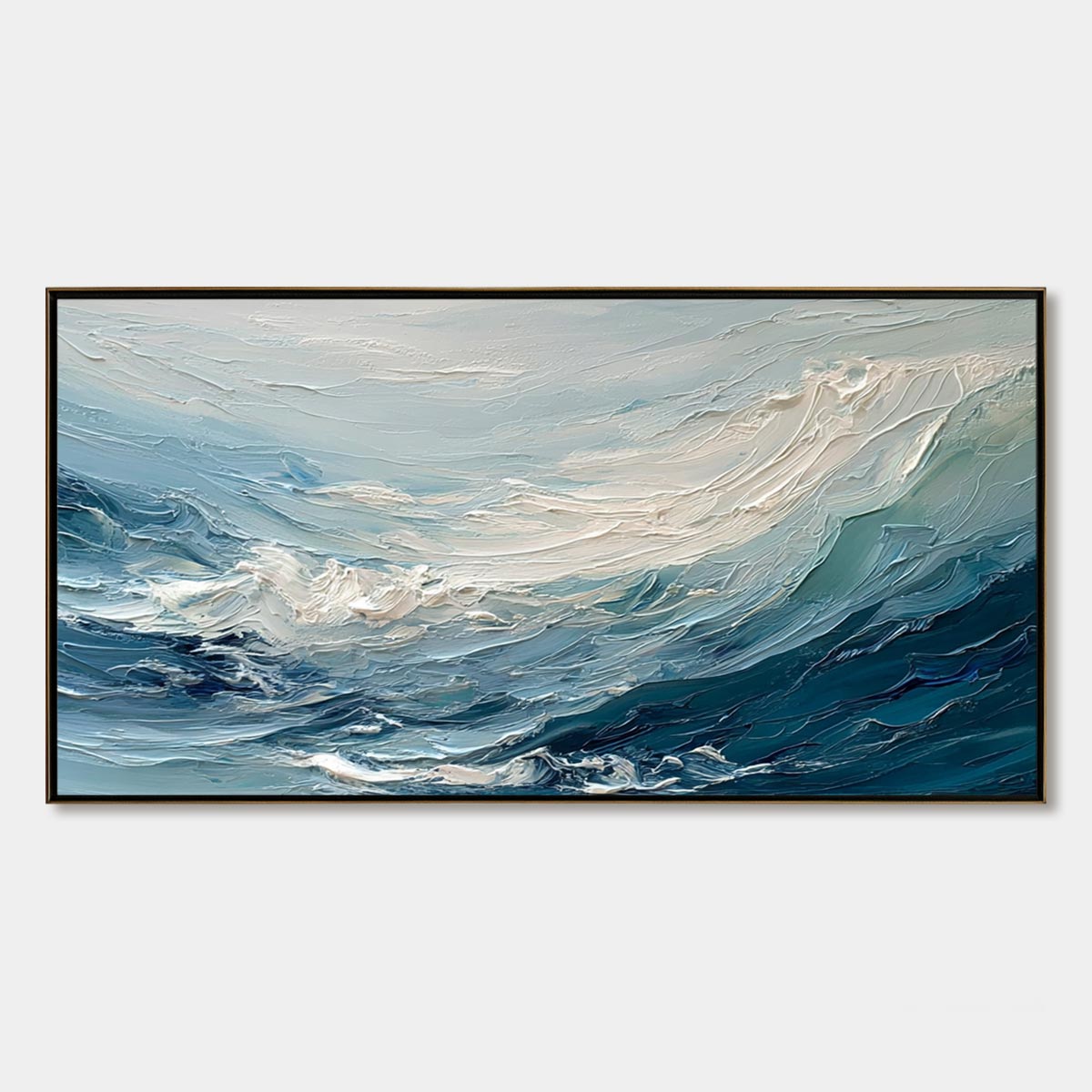 AEGEAN SURGE: Textured Abstract Ocean Wave Painting