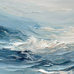 AEGEAN SURGE: Textured Abstract Ocean Wave Painting