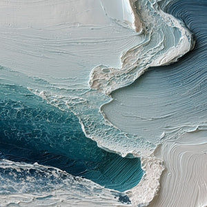 AEGEAN TIDE: Textured Wabi Sabi Abstract Seascape Painting
