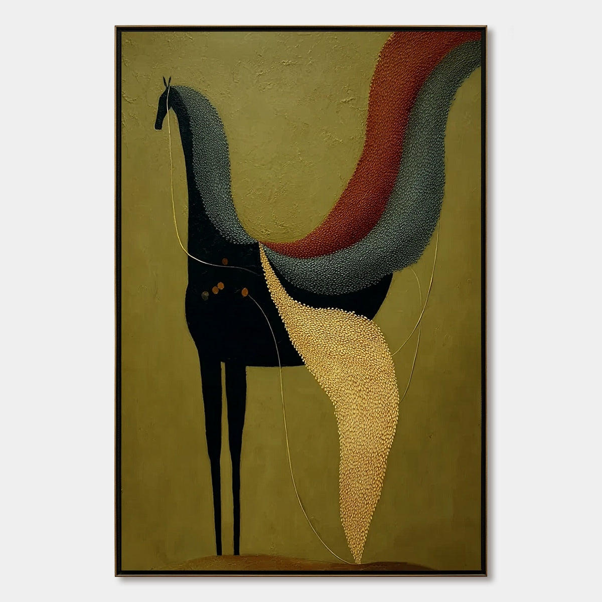 AEON'S TAPESTRY: Textured Wabi Sabi Abstract Horse Painting