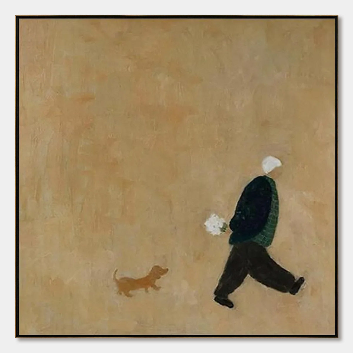 AFTERNOON STROLL: Minimalist Figurative Oil Painting