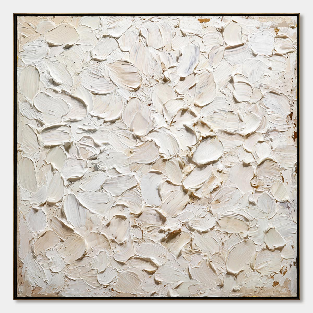 ALABASTER PETALS: Textured Wabi Sabi Abstract Impasto Painting