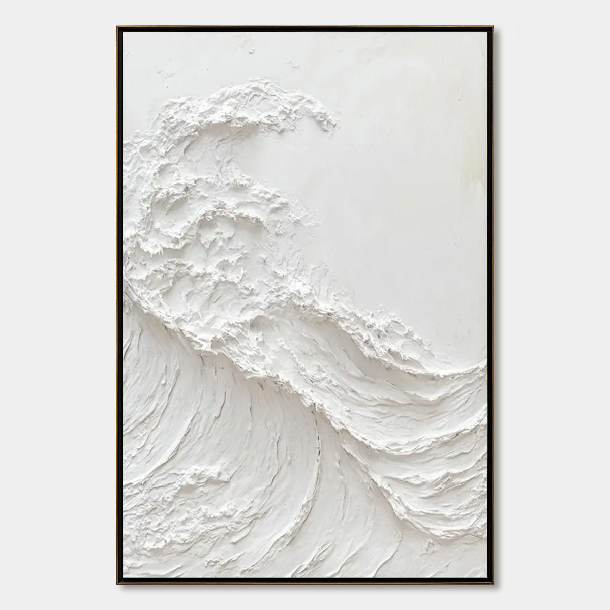 ALABASTER SWELL: Minimalist Textured Coastal Oil Painting