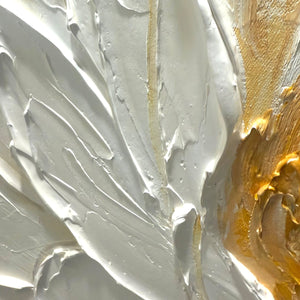 ALABASTER BLOOM: Textured Impasto Floral Oil Painting