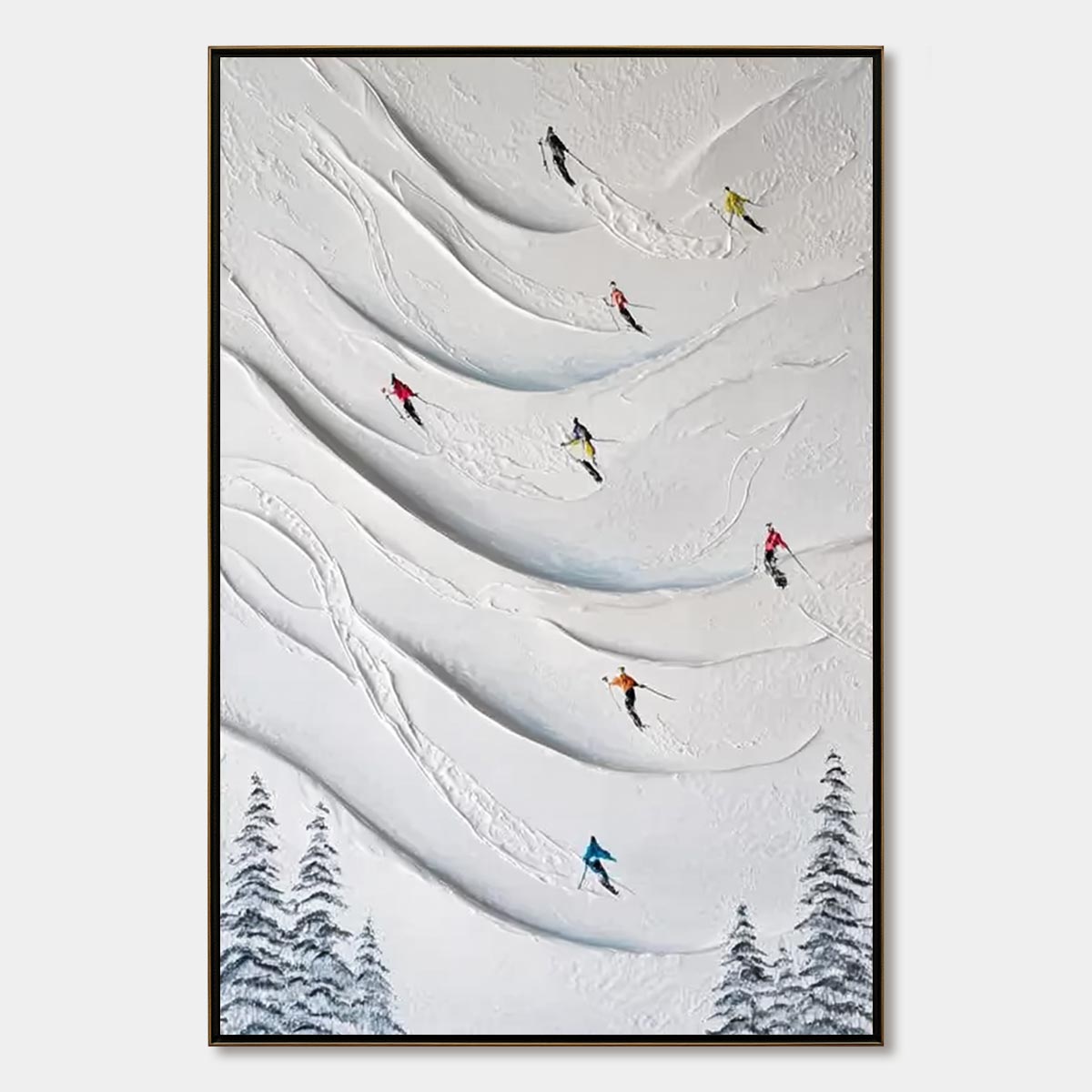 ALPINE RUSH: Textured Impasto Skiing & Mountain Sports Painting