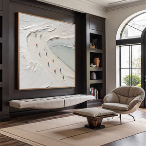 ALPINE RUSH: Textured Impasto Style Skiing Sports Painting