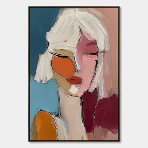 ALTER EGO: Textured Abstract Portrait Painting of a Woman