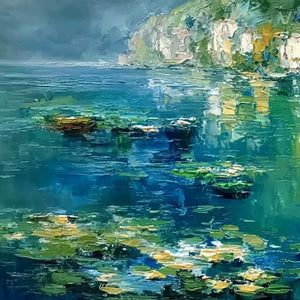 AMALFI REFLECTIONS: Textured Impasto Painting of Italian Coast Reflections