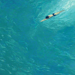 AQUA SOLITUDE Minimalist Ocean Scene Oil Painting