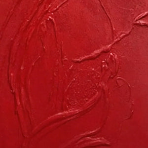 Original handmade bold red impasto abstract wall art