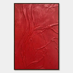 ARDOR bold red impasto textured abstract modern wall art