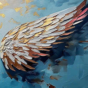 ASCENSION Abstract Angel Wings Textured Oil Painting on Canvas