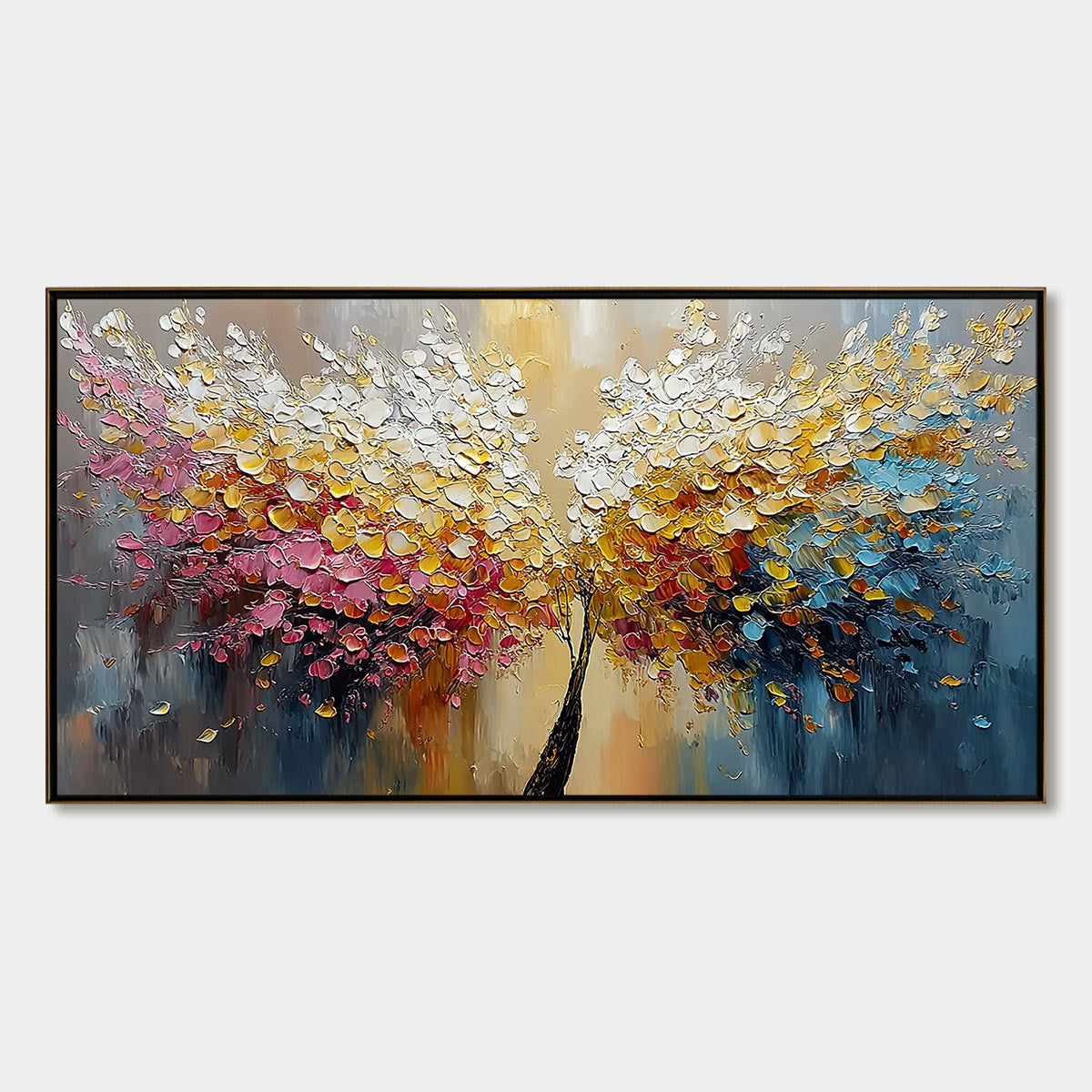 AURA BLOOM: Textured Palette Knife Tree of Life Painting