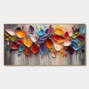 Autumn Rain: Original Textured Impasto Leaf Fall Oil Painting - Colorful Autumn Wall Art
