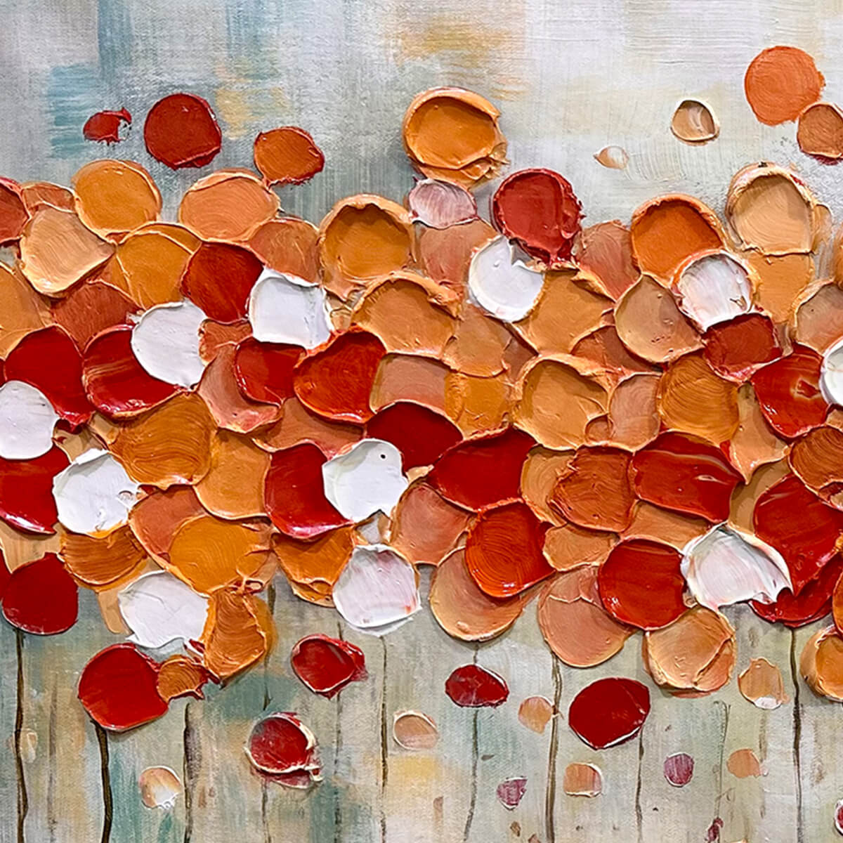 AUTUMN WHISPERS: Abstract Landscape Impasto Oil Painting