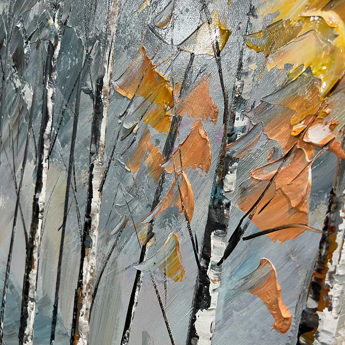 AUTUMN WHISPERS: Textured Impasto Landscape Oil Painting