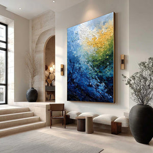 AVALON: Vertical Textured Abstract Seascape Oil Painting