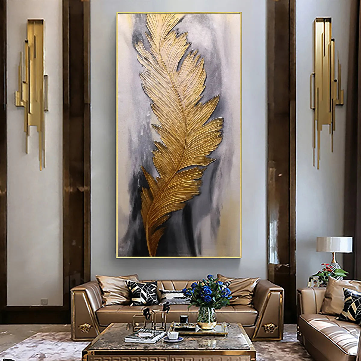 Abstract Feather Oil Painting | Tranquil Modern Wall Art