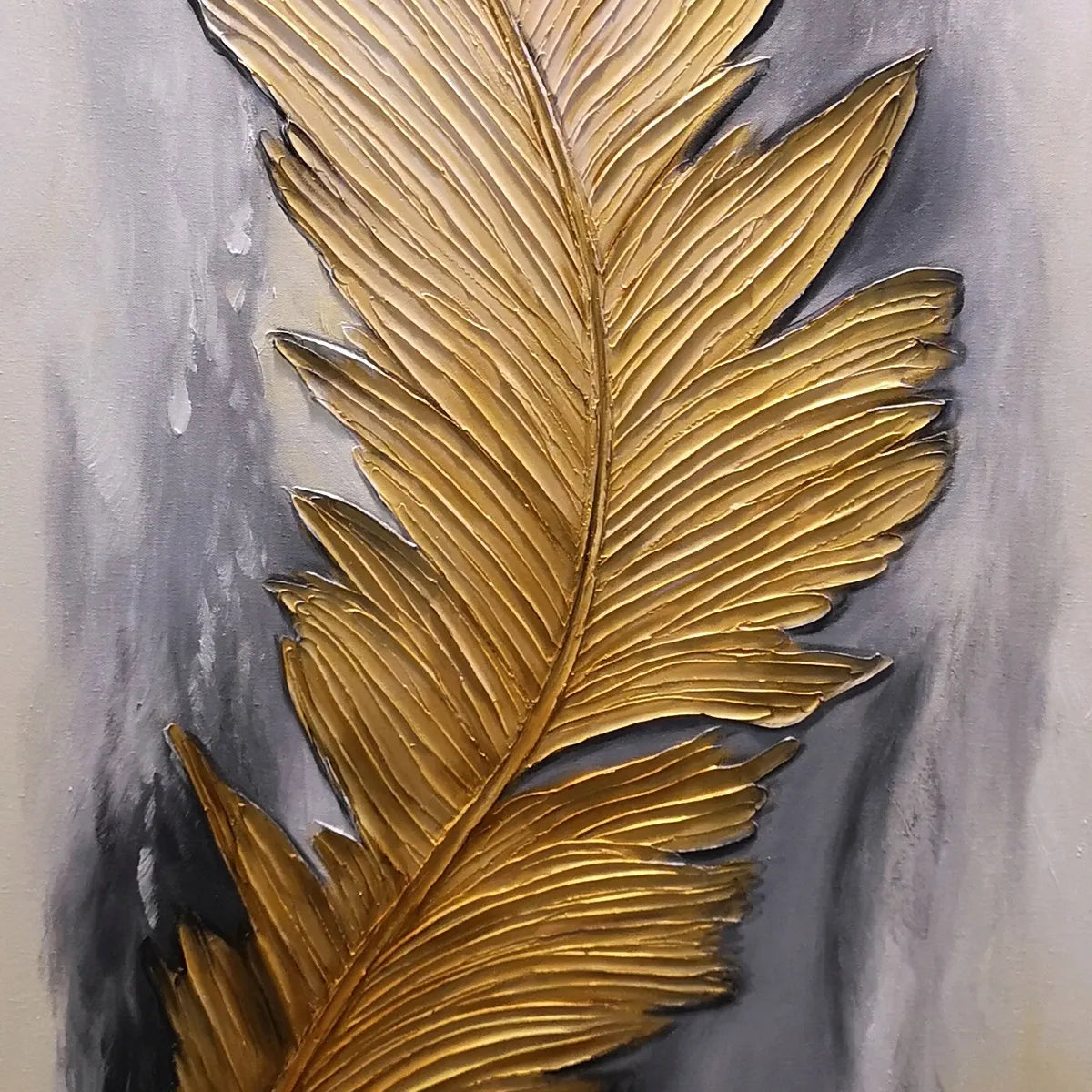 BLEMISHED SKY: Abstract Feather Oil Painting