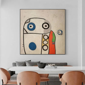Willow Davies Abstract Figure painting: Square wall art, modern design with bold shapes and colors.