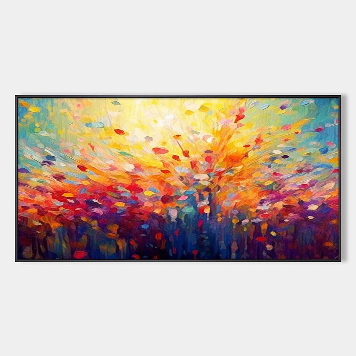 Radiant Dawn: Abstract Oil Painting | Colorful | Sunrise | Vertical