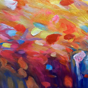 Radiant Dawn: Abstract Oil Painting | Colorful | Sunrise | Vertical