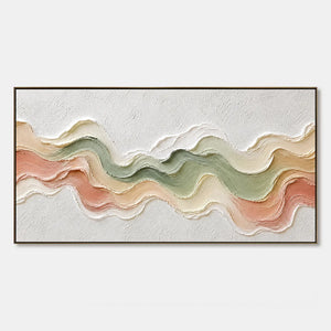 Pastel Tide Relief hand-painted artwork