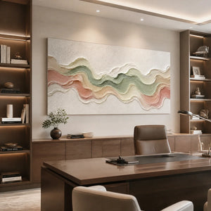 Pastel Tide Relief in a refined office, frameless