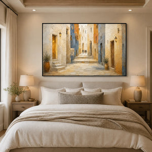 Sunlit Old Quarter in a refined bedroom with black frame