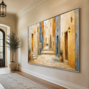 Sunlit Old Quarter in a refined entry hall with silver frame