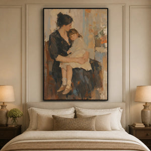 Held Close in a refined bedroom with black frame