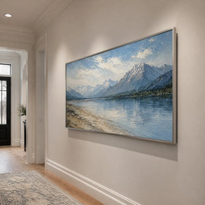 Alpine Stillness in a refined entry hall with silver frame