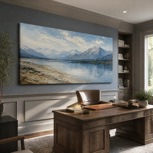 Alpine Stillness in a refined office, frameless