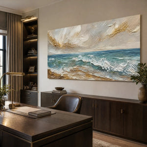 Shoreline Breath in a refined office, frameless